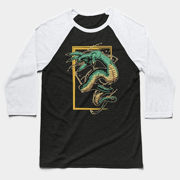 handsnake Baseball T-Shirt by PaperHead